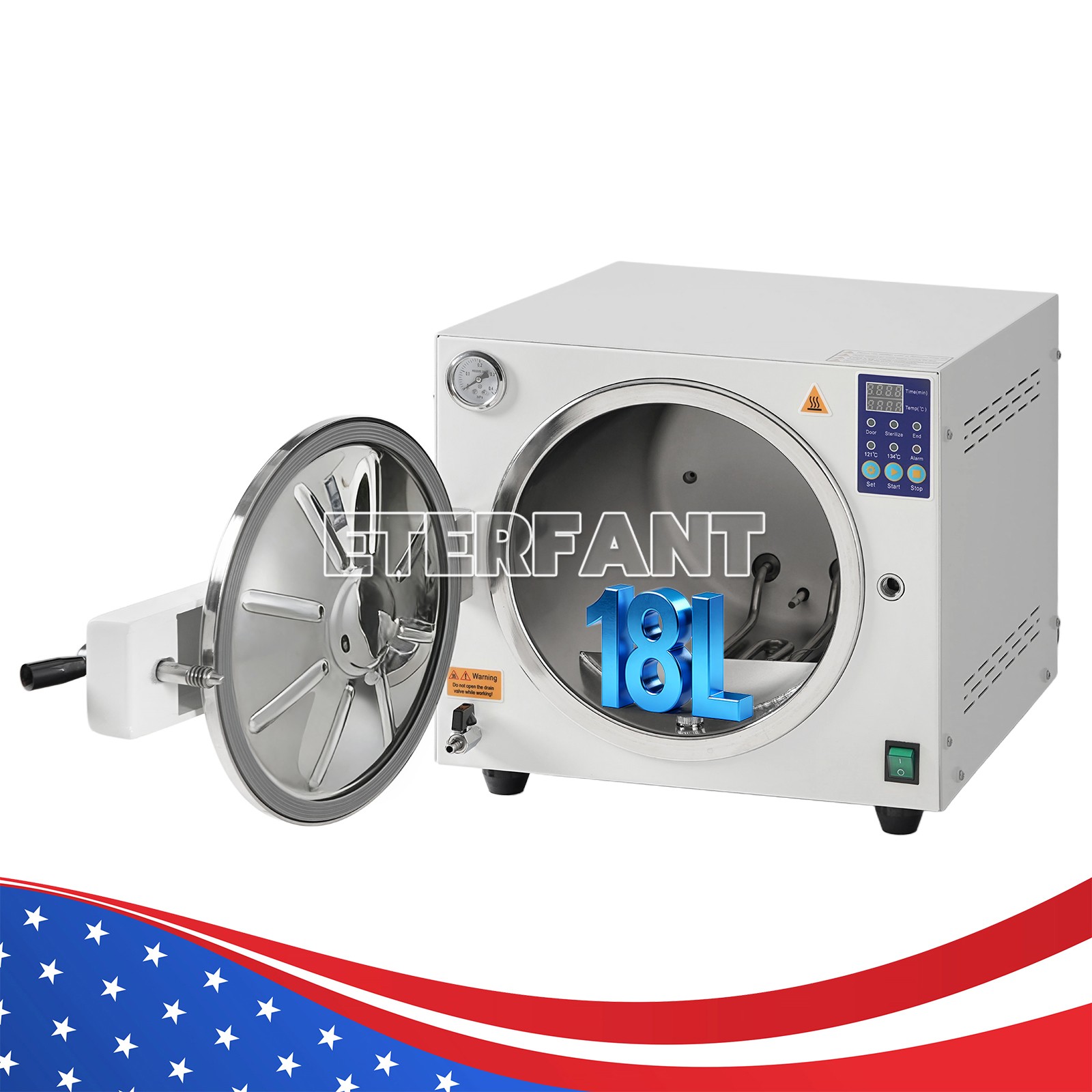 18/16L Dental Steam Sterilizer/Medical Autoclave+Drying/Vacuum Autoclave+Printer