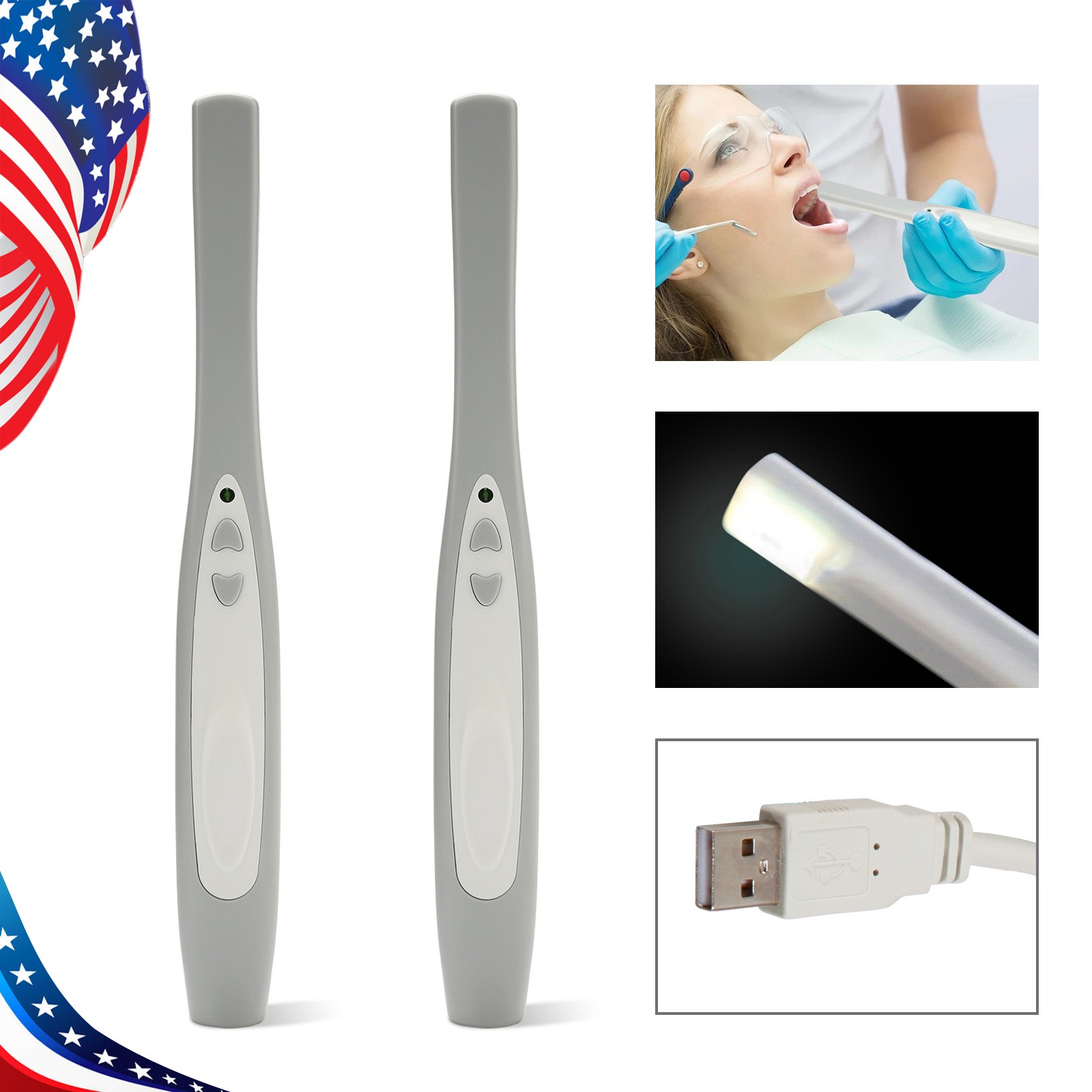 2 sets Dental USB Intraoral Camera Imaging Intra Oral Endoscope 6 LED Light